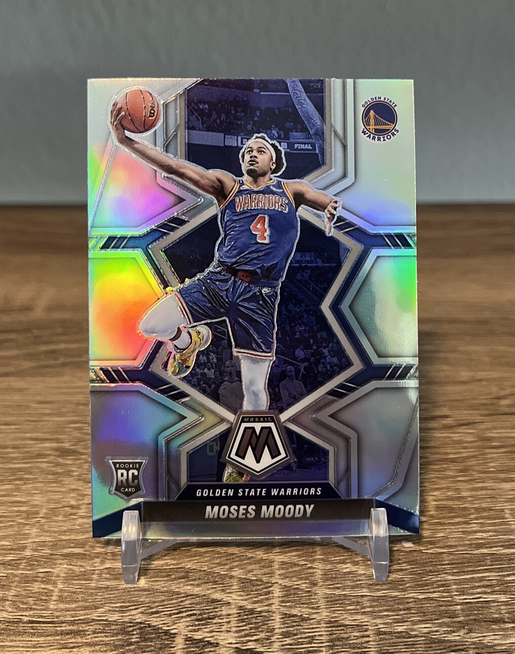 2021-22 Panini Mosaic Basketball Moses Moody RC #211 Silver Holo Prizm Rookie