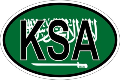Sticker oval flag vinyl country code KSA saudi arabia | eBay Australia