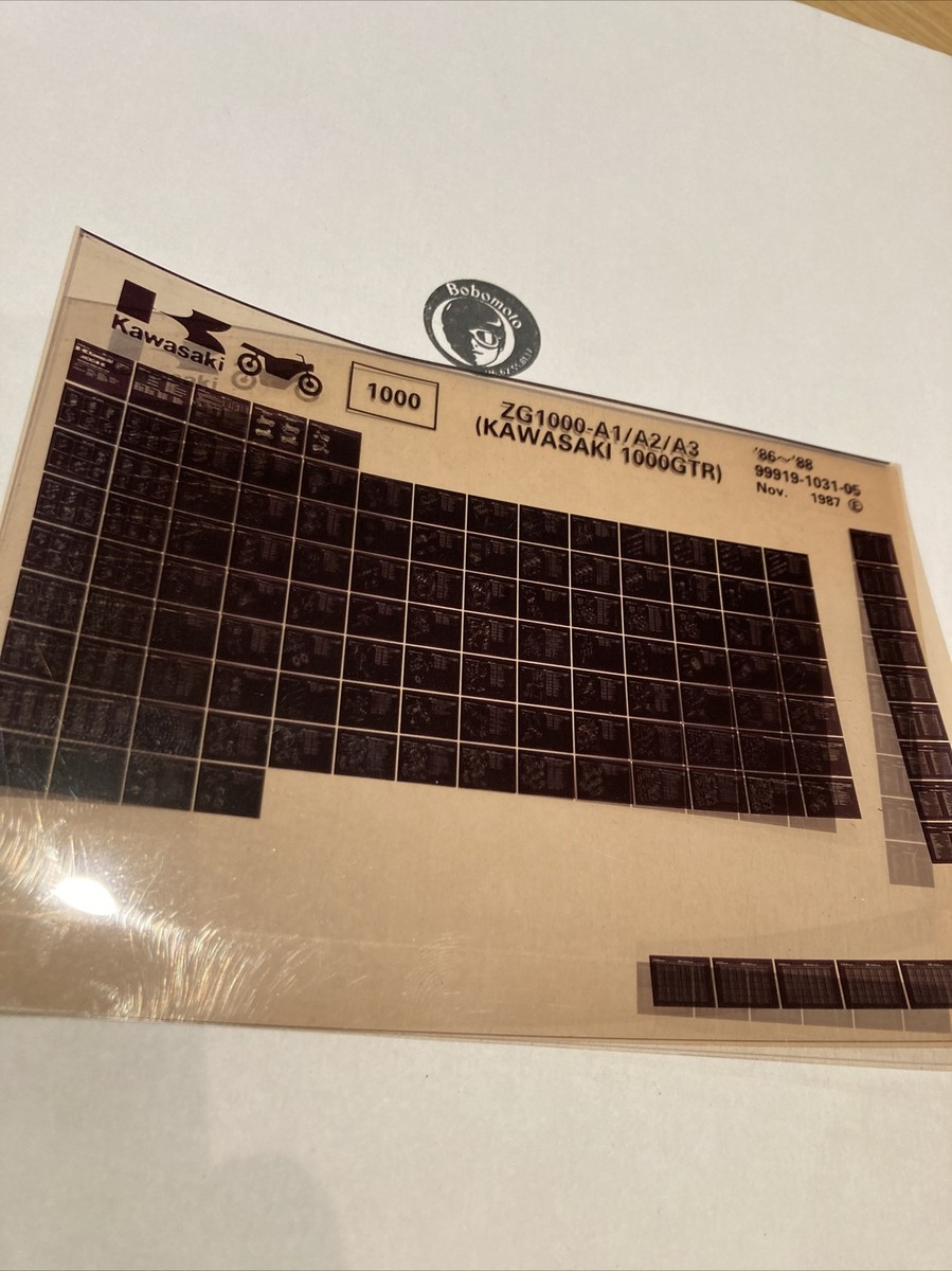 Kawasaki ZG1000 A1 A2 A3 86 87 88 1000 GTR Microfiche Parts List
