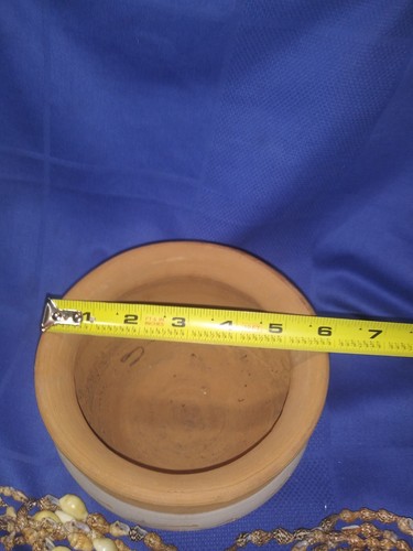 Terrecotta Keramik Schüssel mit weißem Band Schüssel 6" x 4 Halter 26" - Bild 6 von 7