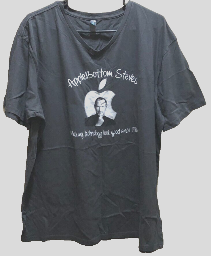 Steve Jobs Apple Computer Vintage 90s Technology Since 1976 Gray T-Shirt 2XL