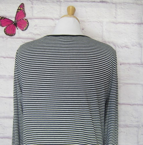 J. Crew RIPPED LONG-SLEEVE PYJAMAHOSE SET BLACK & WHITE STRIPE Size L - Bild 7 von 14