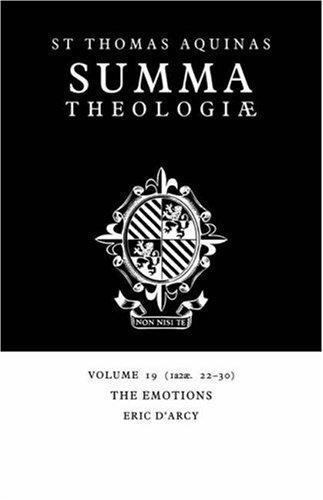 Summa Theologiae: Volume 19, The Emotions 1a2ae. 22-30 Aquinas D'Arcy Paperback