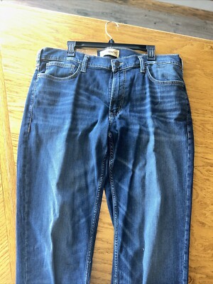 New -Silver Authentic The Relaxed Jeans Mens 38x34 Blue Stretch Denim Zip Fly