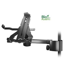 K M 19743 Black Clamp-On Universal 10-16" Tablet Holder Biobased Adjustable