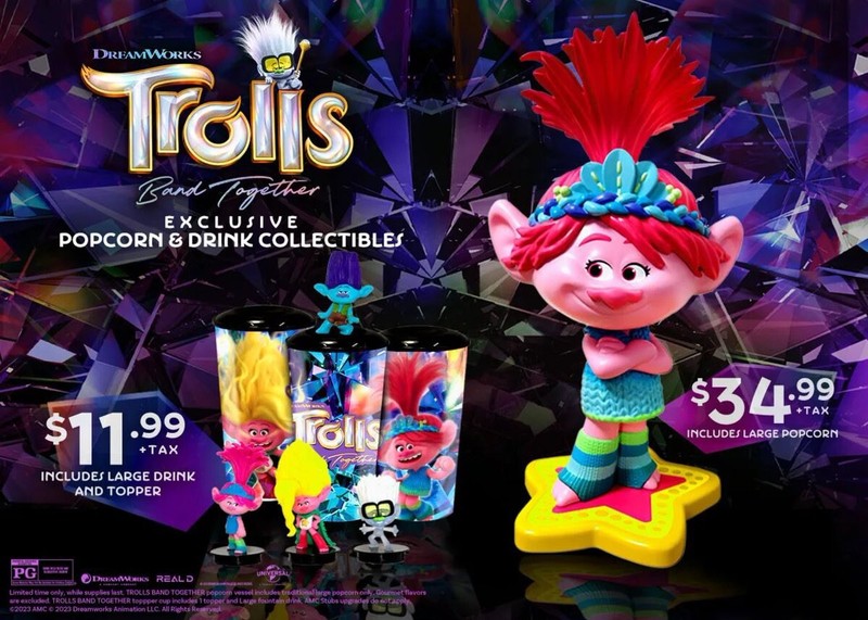 Trolls Band Together Poppy Popcorn Bucket NIP Sealed Pink AMC JT Movies New