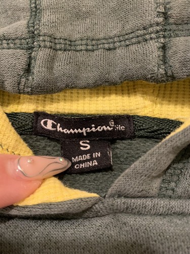 Adult Small Champion University of Oregon Ducks Green Hooded Pullover Sweatshirt - Picture 3 of 3
