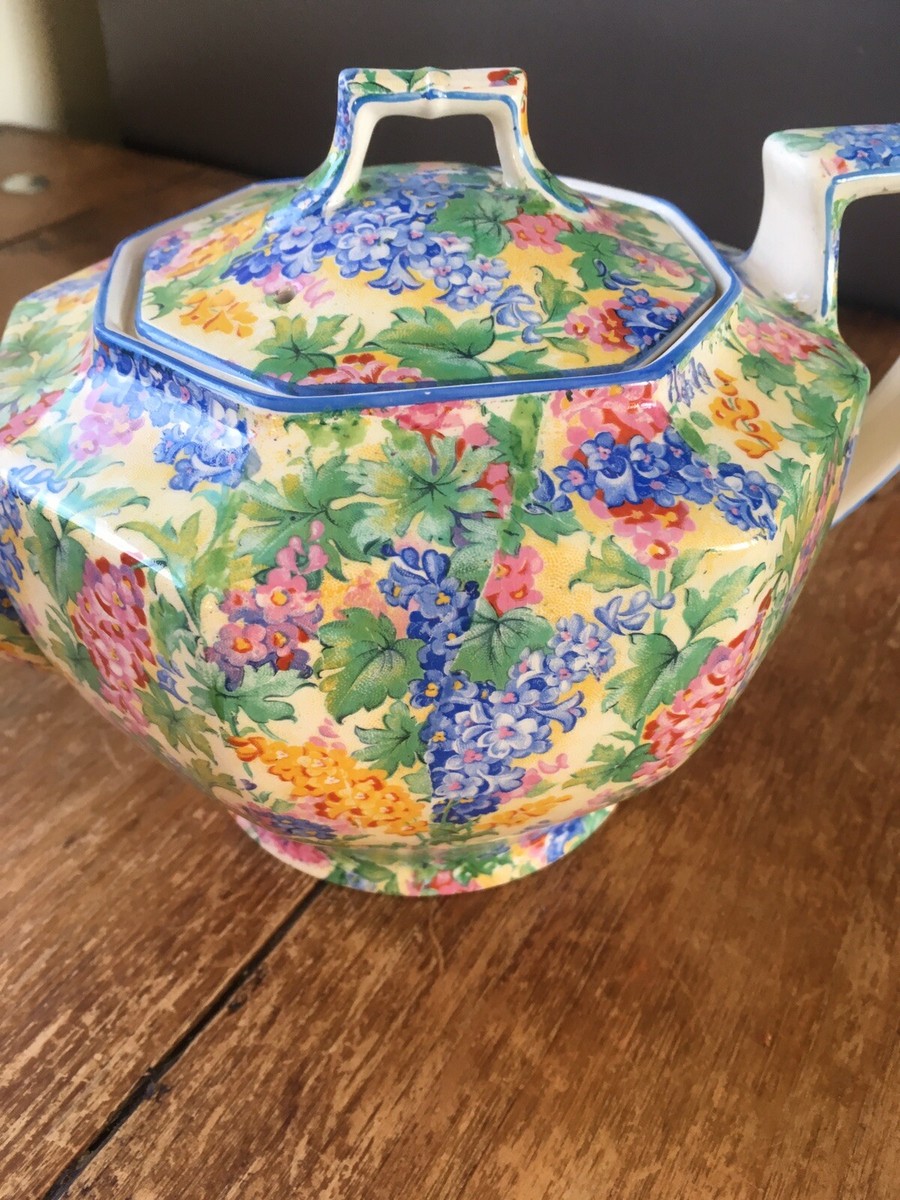 イギリスアンティーク、 Winton のc/s BEAUTIFUL RARE c1938 ART DECO ROYAL WINTON SOMERSET FLORAL
