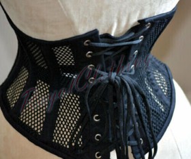 Waist Training Mesh Underbust Steel boned Corset Black BodyShaper