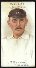 WILLS - CRICKETERS, 1901 (VIGNETTES) - #7 J T HEARNE, MIDDLESEX