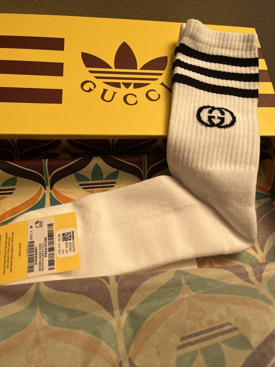 Adidas Gucci -Official-Ankle Sock Size Medium Black White Adidas Gucci -Official-Ankle Sock Size Medium Black White