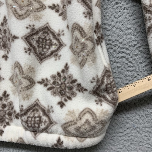 Alfred Dunner Snowflake Fleece Full Zip Jacket Jeweled Women's PS 2-Pockets - Picture 12 of 12