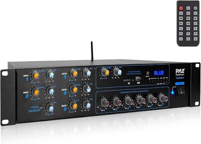 Pyle PT6000CH Black 4200W 6CH Wireless BT Power Amplifier System (Open Box)