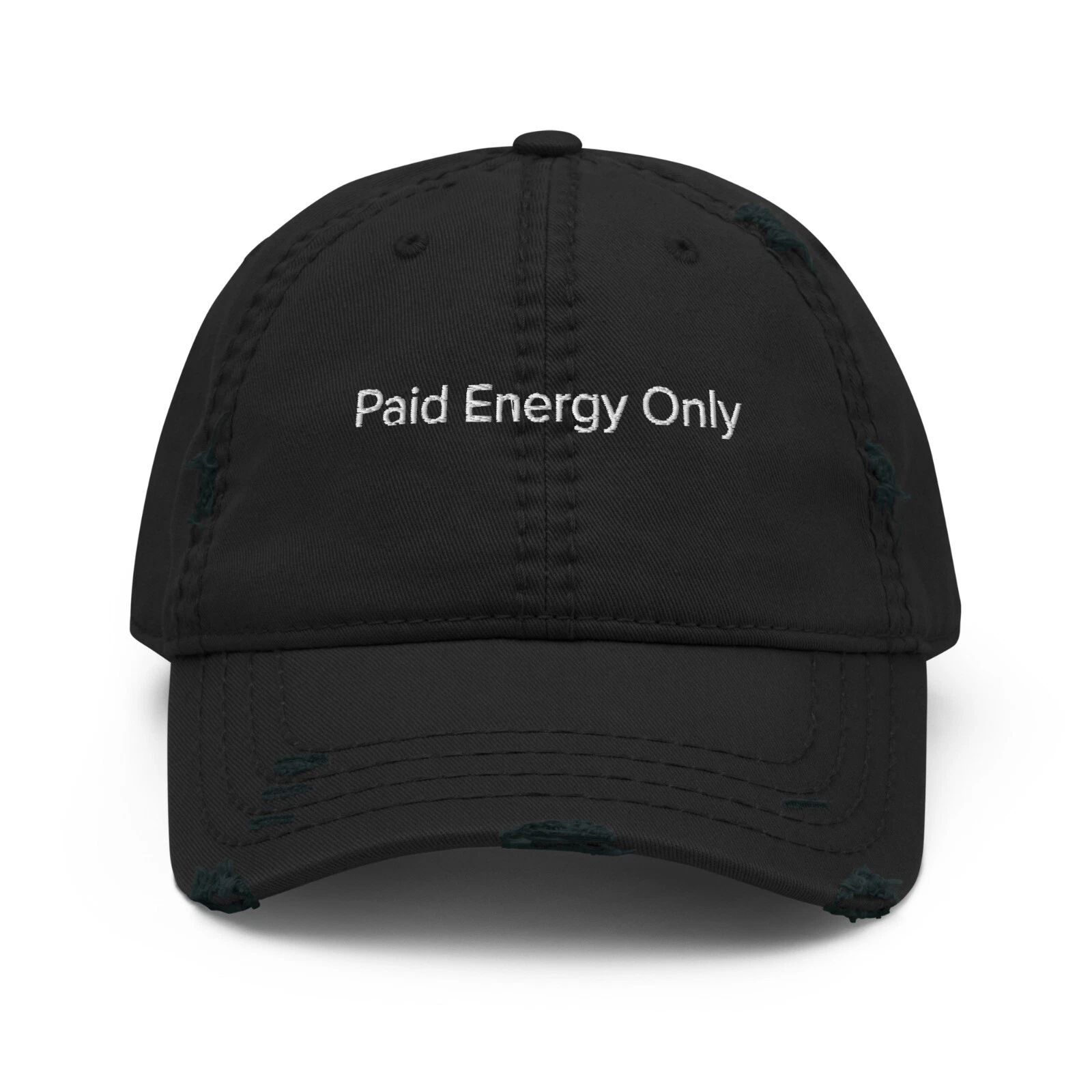 Paid Energy Only | Embroidered Adjustable Distressed Dad Hat