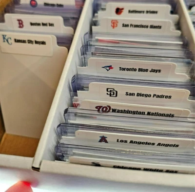 ILLUSION COLLECTIBLES 30 x Tall Sports Card Team Dividers with 30 MLB Teams Logos