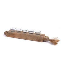 Teelicht Halter | Mangoholz, 54 Cm | Natur Kerzenboard, Kerzenhalter, Tischdeko