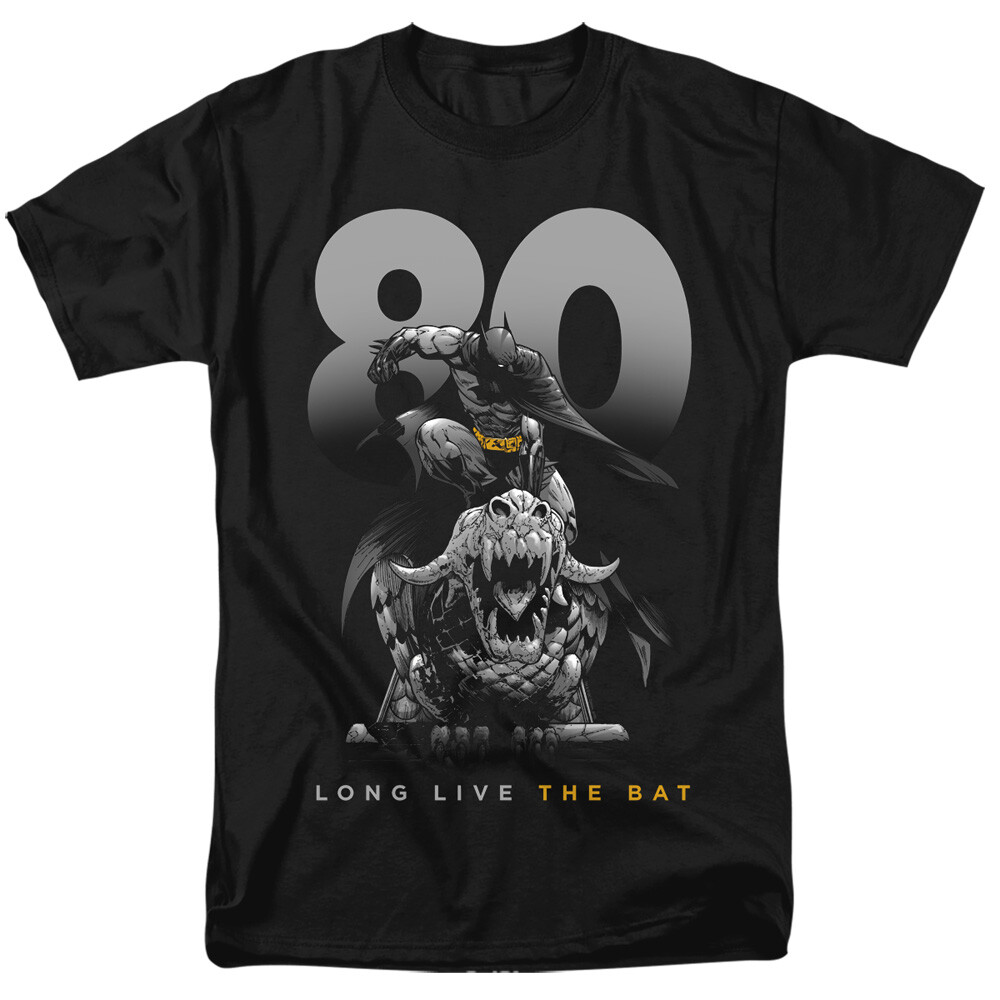 Batman T-Shirt 80 Years Long Live The Bat Black Tee