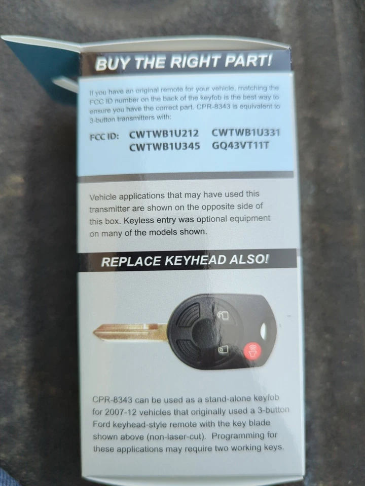 Remotes Unlimited Keyless Entry FOB Ford/MAZDA CPR8343 Battery Included Foto 2 de 4