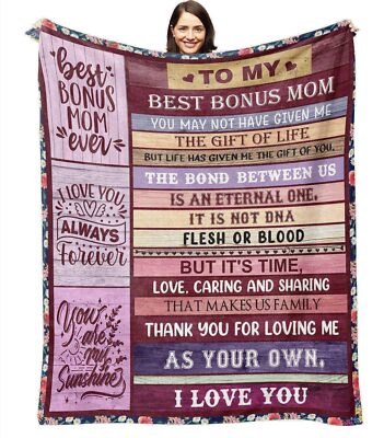 Gifts for Bonus Mom from Daughter Bonus Moms Blanket Birthday Gifts from Son ...