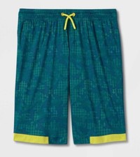 Boys' Printed Moisture Wicking Quick Dry Athletic Performance Shorts Green Large