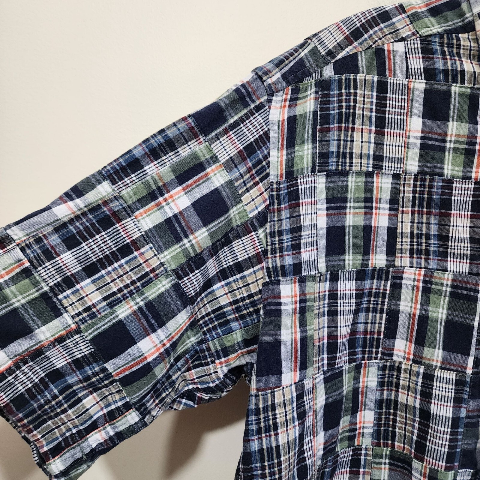 Izod patchwork short sleeve button down shirt men… - image 7