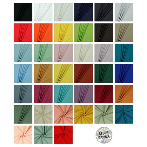 Canvas Uni Meterware Stoff 100% Baumwolle 39 Farben Dekostoff oeko Taschen Tex - Bild 1 von 45
