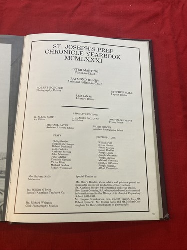 Saint Joseph’s Preparatory School Philadelphia PA Yearbook 1981 “the Chronicle” - Picture 12 of 14