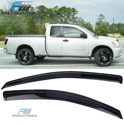 Fits 04-15 Nissan Titan King Extended Cab Window Visors Rain Sun Guard Deflector