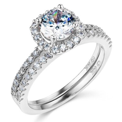 GOLD - 14K White Gold Cubic Zirconia Engagement Ring Only | eBay