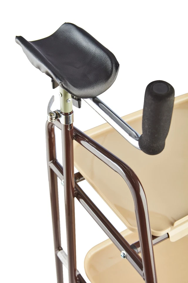 Mobility Walker with Trays, Upright Rollator with Forearm Rests - Image 3 of 4
