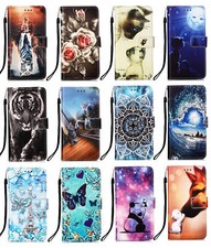 For Samsung S9 S10 S20Plus S10E Pattern PU Leahter Wallet Phone Cover Stand Flip