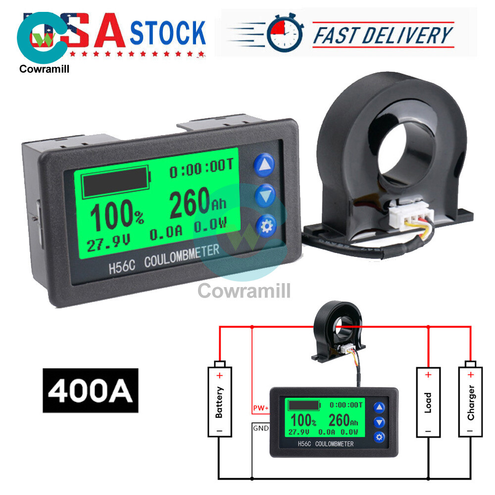 H56CH400ABatteryMonitor9~100VBatteryMeterwithHallSensorDesign