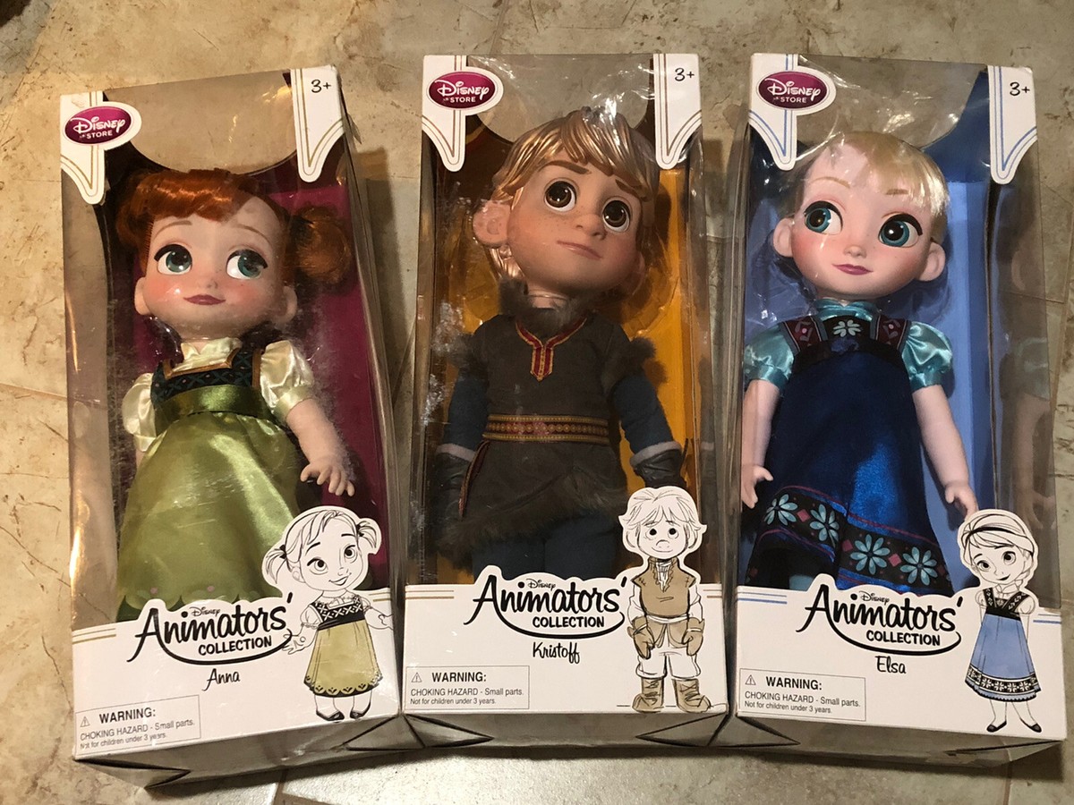 NIB DISNEY STORE FROZEN Elsa, Anna Kristoff Animators Collection 16