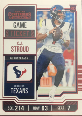 2023 Panini Contenders Football Red Game Day Ticket - Pick Your Card