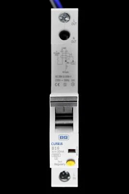 BG BRITISH GENERAL 16 AMP CURVE B 6kA 30mA RCBO TYPE AC CURB16-02