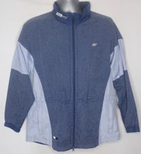 Illuminite Running Jacket Women L Blue Vented Full Zip Reflective Windbreaker