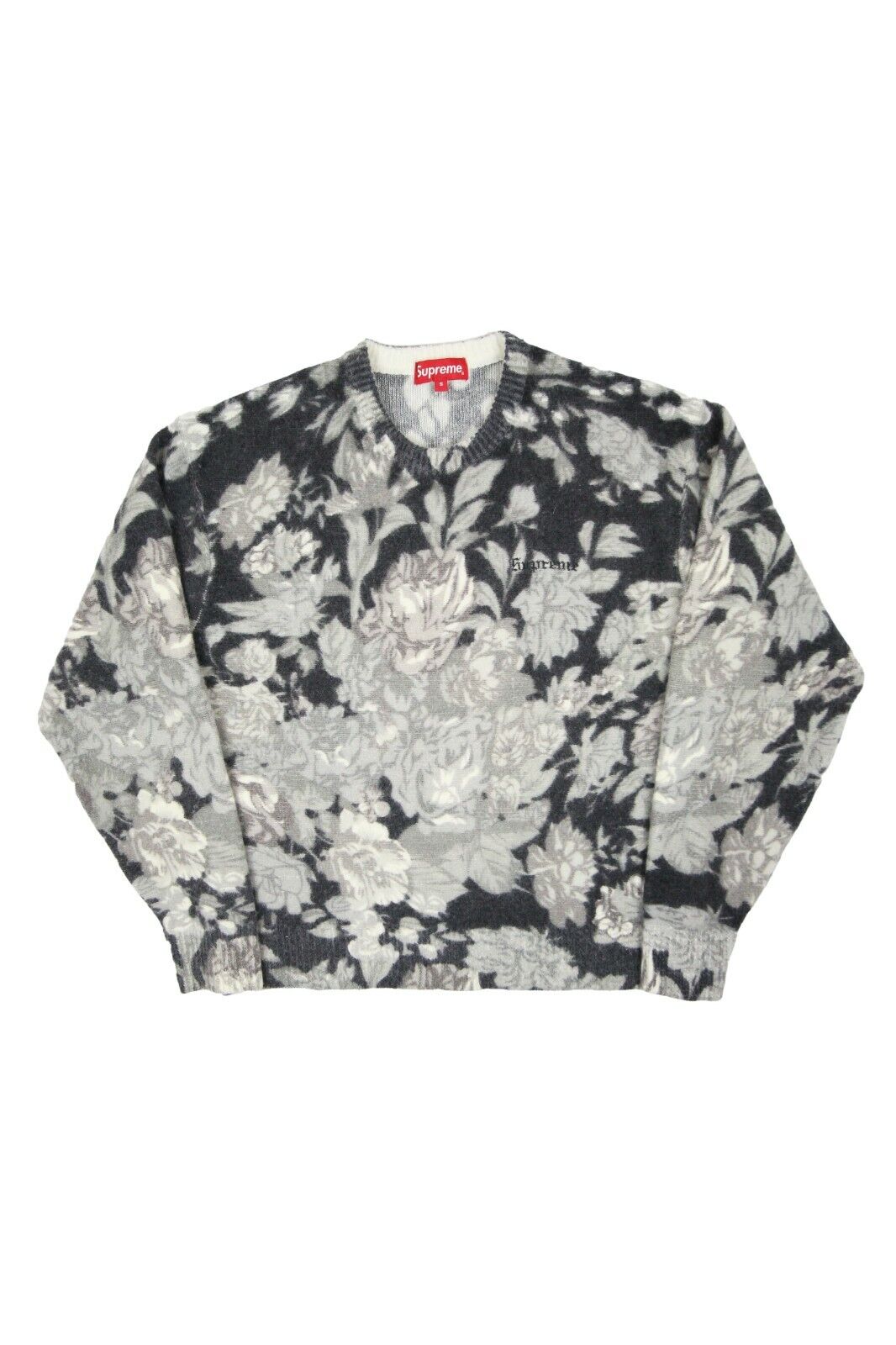 Supreme Printed Floral Angora Sweater Black Small