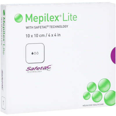 Mepilex Lite Dünn Hoch Anschmiegsam Schaum Silikon Verband 10cm x 10cm 5 Stk.