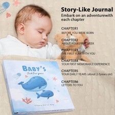 First 5 Years Baby Memory Book, Baby and Girl Keepsake Book Gift Box 118 Pages