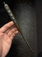 Kamon crest motif Kogai in Shakudo Nanagoji, Edo antiques, Mumei unsigned