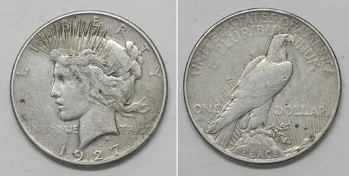 X7246  1927-S Peace Dollar, VF