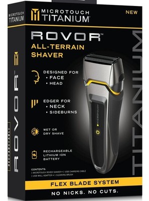MicroTouch Titanium ROVOR All-Terrain Wet/Dry Men's Shaver Flex Blade System New