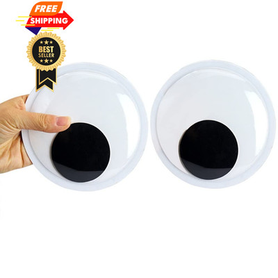 7 Inches Giant Wiggle Eyes with Self Adhesive, Black White 7in/180mm-2pcs