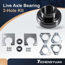 1" Go Kart Live Axle Bearing Kit Fit Go Kart Drag Mini Bike 3-Hole Flangettes