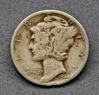 1944-P Mercury Dime 90% Silver US Mint Philadelphia — photo 1