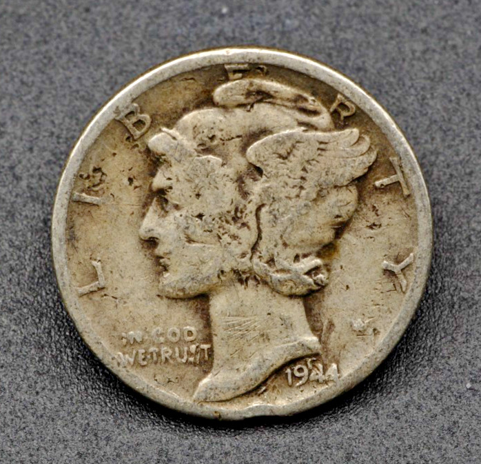 1944-P Mercury Dime 90% Silver US Mint Philadelphia