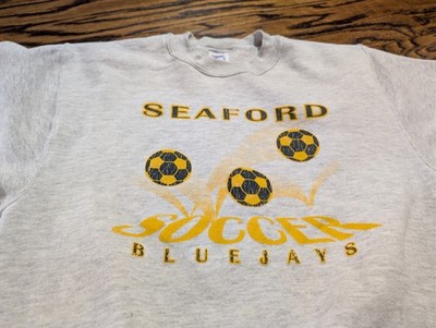 Vintage 90s Seaford Delaware Blue Jays Soccer SWEATSHIRT (Small) 19.5x23.5 DE
