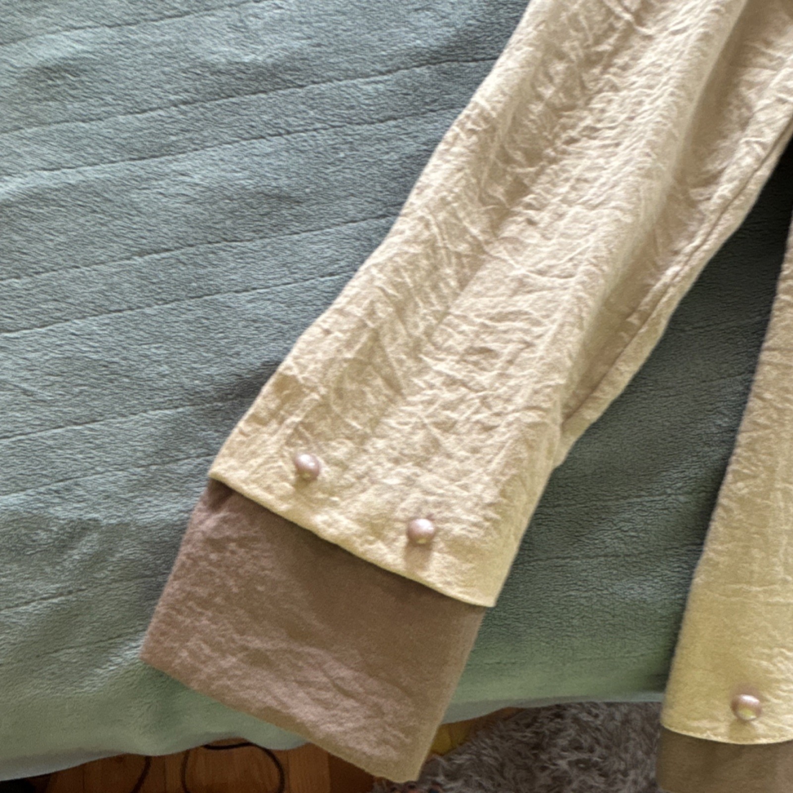 Insight Beige Lace Button Collared Mid-Length Jac… - image 2