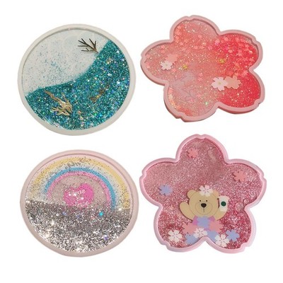 Cup Pad Glitter Coaster -Untersetzer Regenbogen Kaffee Tischset Geschirr