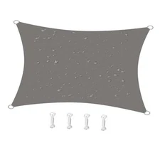  10'x13' Waterproof Sun Shade Sails Canopy Effectively 95% UV Block, 3*4m Gray